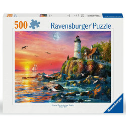 Phare coucher de soleil , Puzzle de 500 pièces