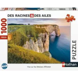 Etretat , vue sur les falaises . Puzzle de 1000 pièces